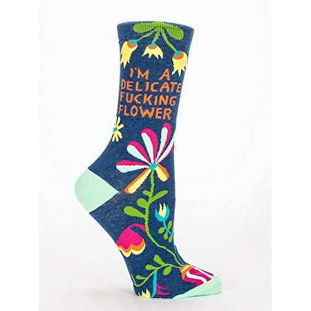 Blue Q Delicatefuckingflowercrewsock S Socks As