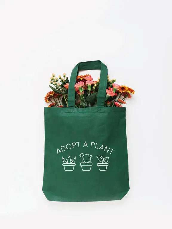 Adopt A Plant Tote Bag Small Green