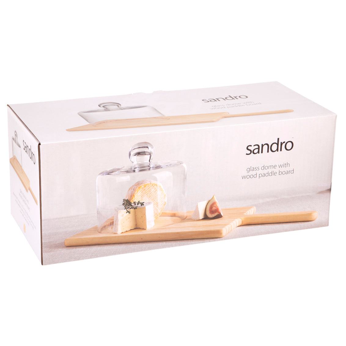 Sandro Glass Dome With Wood Board by Homeportonline