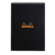 Rhodia - Ref 185019C - Wirebound Spine Notepad (160 Pages) - A4 Size, Lined Rulings, 80gsm Superfine Vellum, Detachable Micro-Perforated Sheets - Black (B002A8UK0U)