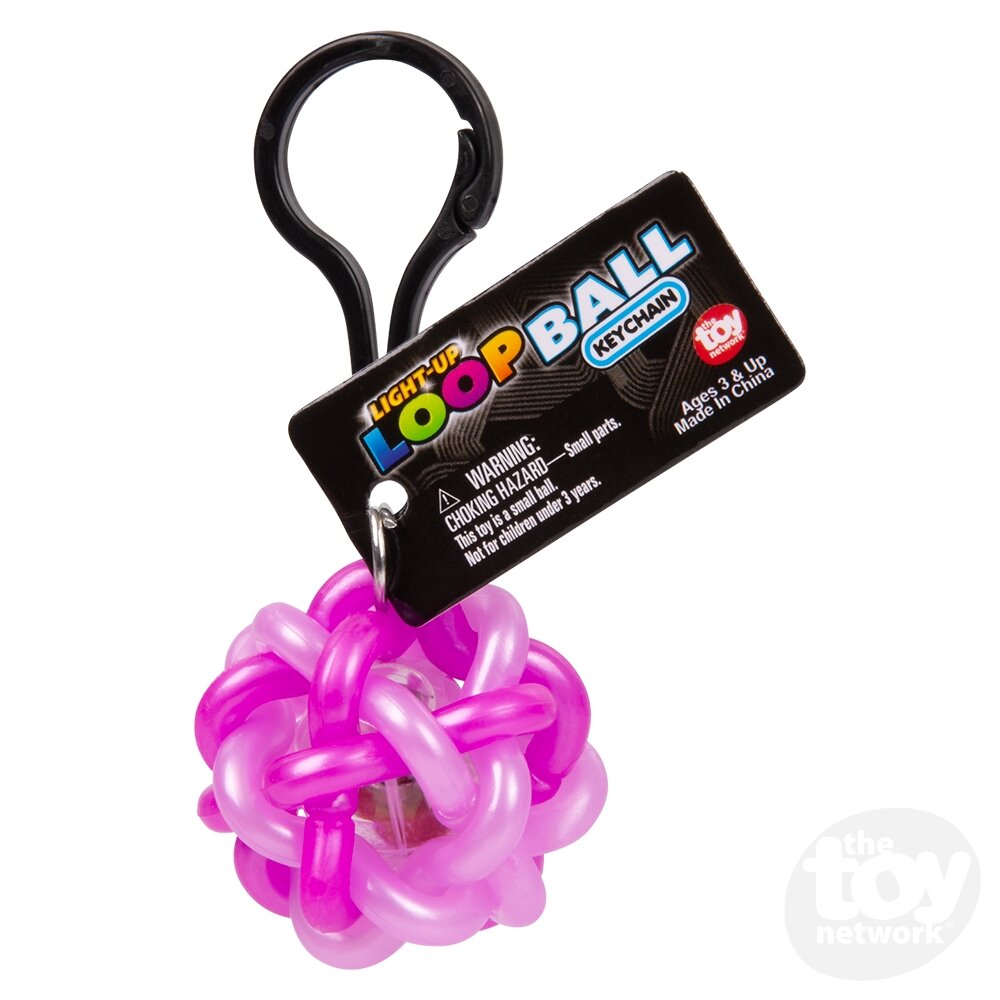 Loop Ball Light Up Backpack Clip Assorted Colors 1.5" (Sold Individually) by Homeportonline