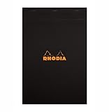 Rhodia Classic Black Notepad 6x8.25 Blank