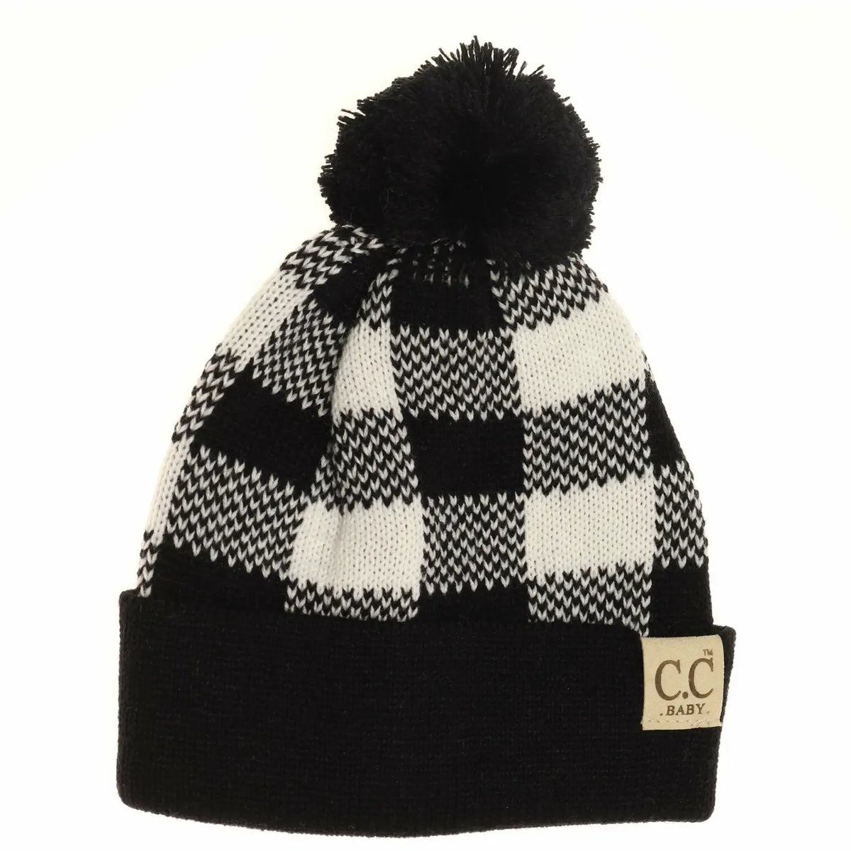 Baby Buffalo Plaid Pom Beanie Newborn