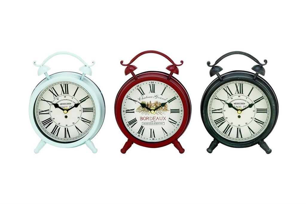 Clock Tabletop Metal Vintage - Assortment of Colors by Homeportonline