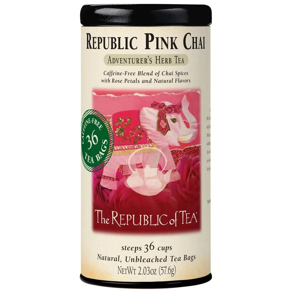 Classic Herbal Tea Tin - Republic Pink Chai 36bags by Homeportonline