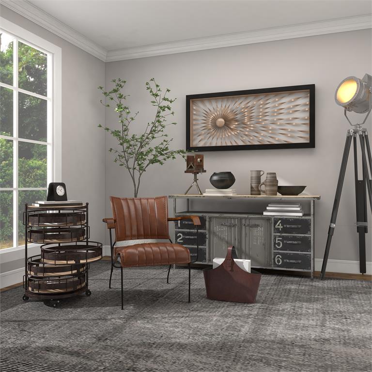 Brown metal Kitchen Rolling Cart - 6 Shelves by Homeportonline