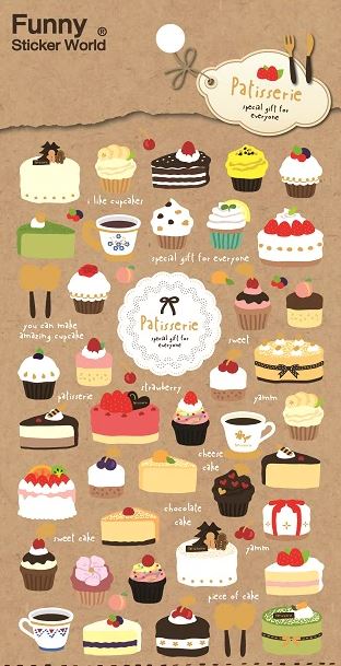 Stickers Patisserie Pastries by Homeportonline
