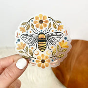 Flowers and Bee Clear Sticker by Wild Lark