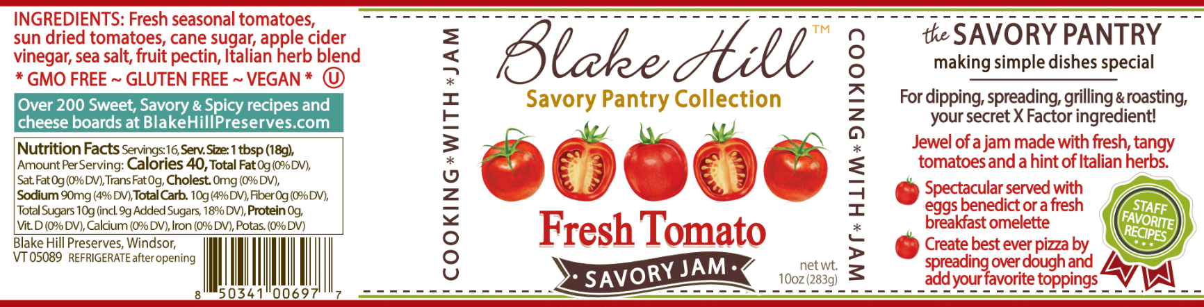 Blake Hill Preserves - Fresh Tomato Savory Jam by SidePony Boutique