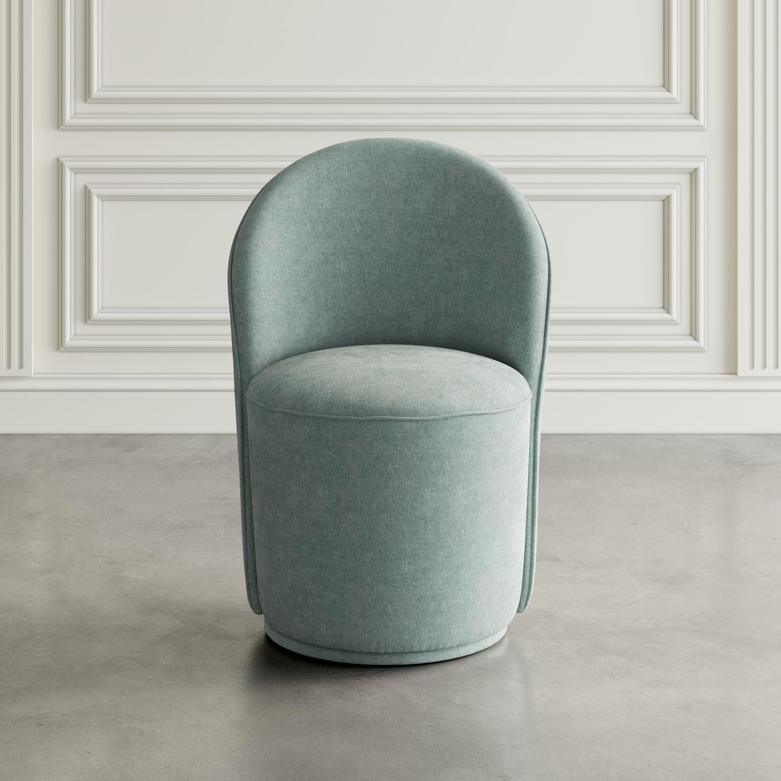 Urban Archive Landon Swivel Accent or Dining Chair Mist Blue by Homeportonline