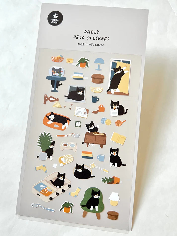 Stickers Cats Catch Day by Homeportonline