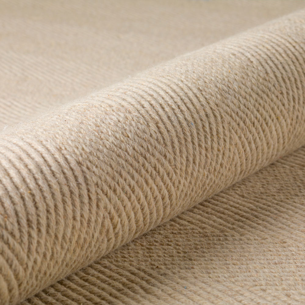 Monaco Herringbone Wool Rug Linen 5' X 7'6" by Homeportonline