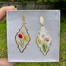 Red Pink & Yellow Floral Earrings