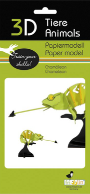 3D Paper Model Kit Chameleon by Homeportonline