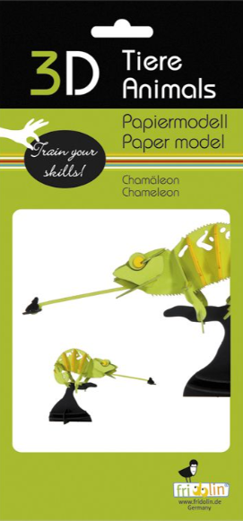 3D Paper Model Kit Chameleon by Homeportonline
