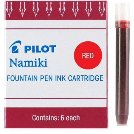 Pilot Namiki IC50 Fountain Pen Ink Cartridge  Red  6 Cartridges per Pack (69002)