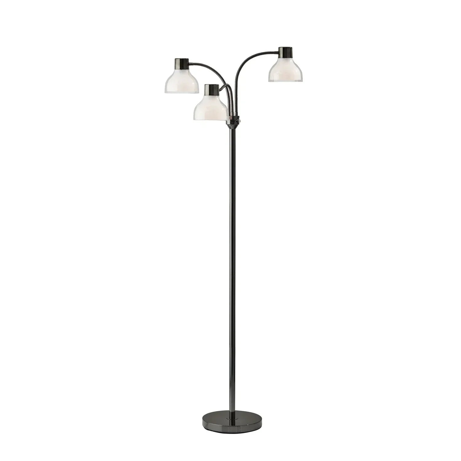 Presley 3 Arm Floor Lamp Black Nickel by Homeportonline