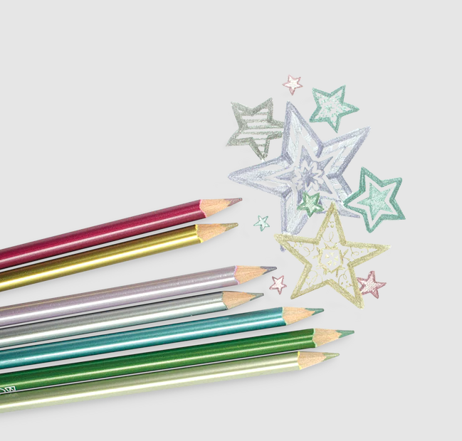 Colored Pencils Modern Metallic Set of 12 by Homeportonline