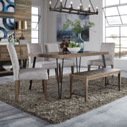 Horizons Rustic Caramel Rectangular Leg Dining Table Limited Availability by Homeportonline