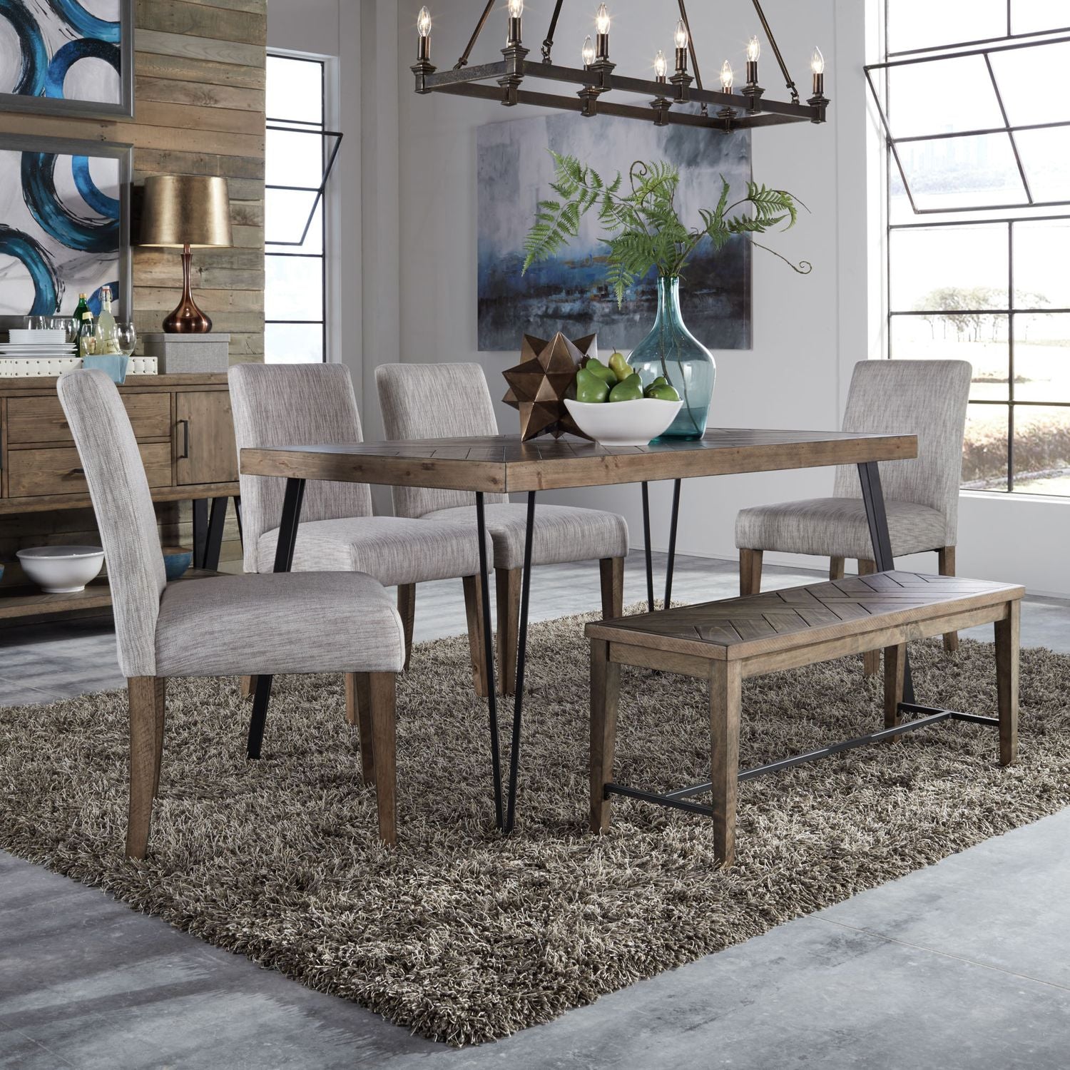 Horizons Rustic Caramel Rectangular Leg Dining Table Limited Availability by Homeportonline