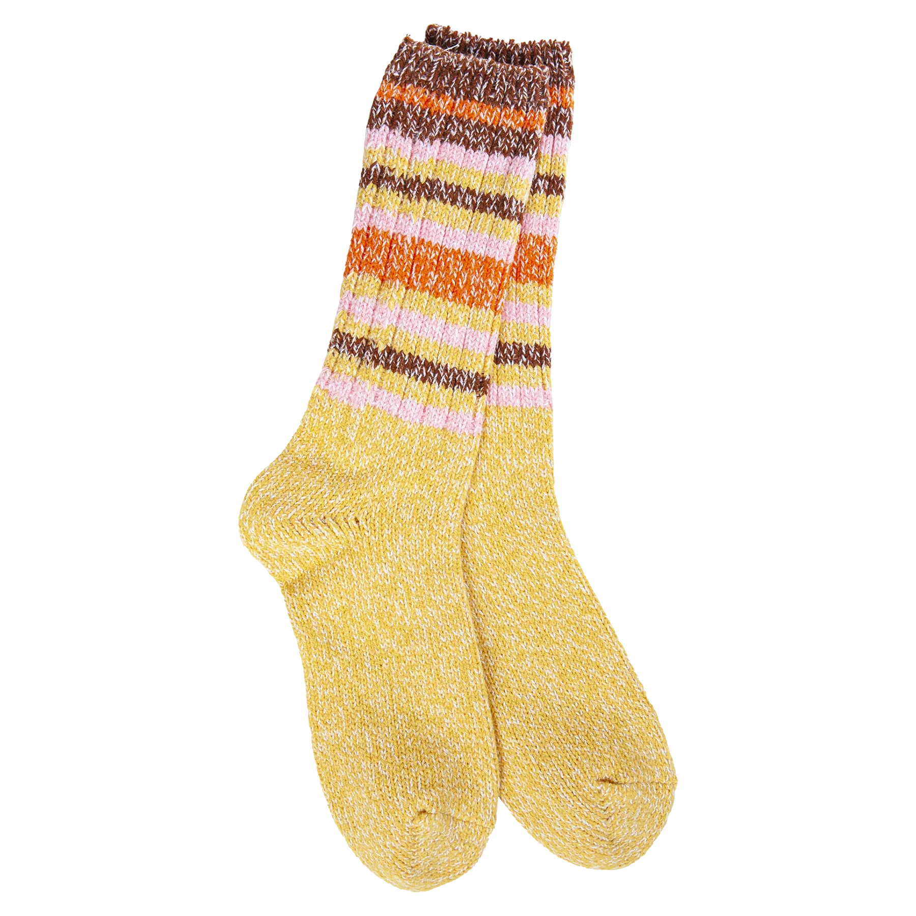 Socks - World's Softest Weekend Ragg Crew Honey Stripe by Homeportonline