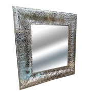 Mirror Square Silver Filigree Frame 27.5in by Homeportonline