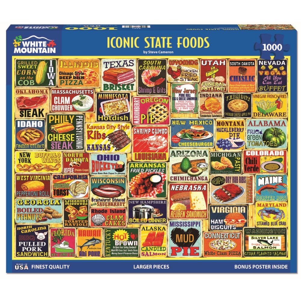 Iconic State Foods 1000 Piece Puzzle
