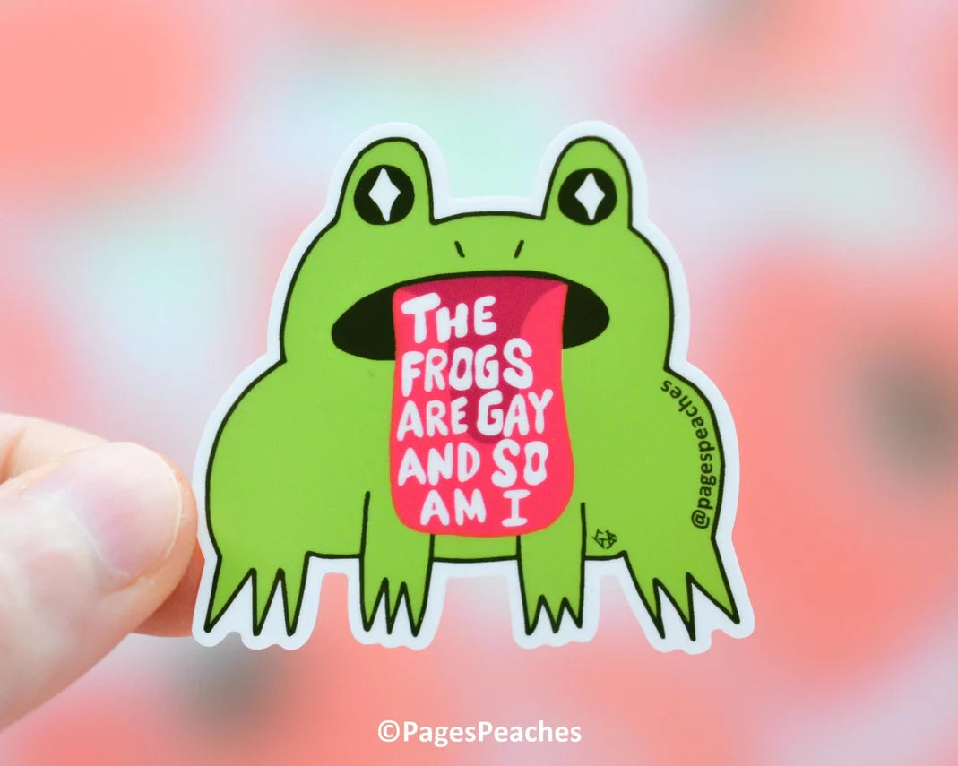 Gay Frog Waterproof Vinyl Sticker For Water Bottles