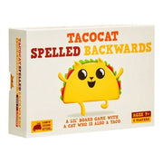 Taco Cat Spelled Backwards Party Game by Exploding Kittens. 15 Mins  2 Players  Ages 7 and up.