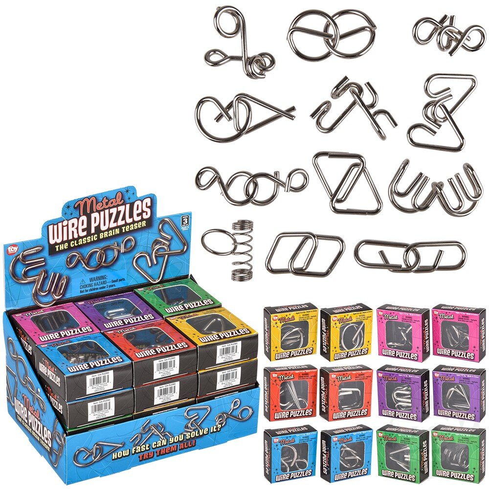 Brain Teaser IQ Puzzle Wire Metal Boxed 2" (Sold Individually) by Homeportonline