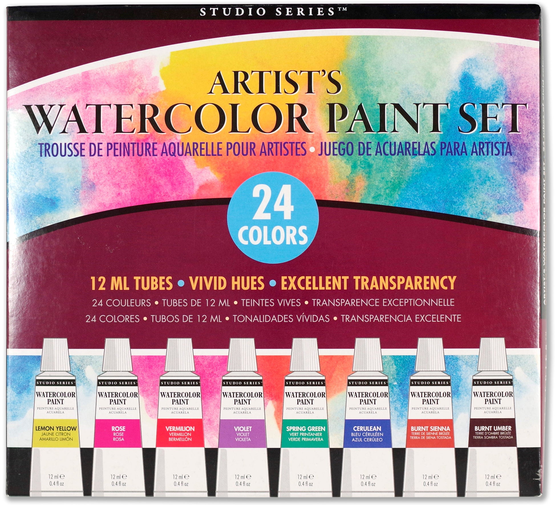 Art Center Paint Set Watercolor 24 Color 12ml Tubes by Homeportonline