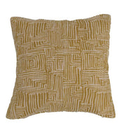 Pillow Kuba Cloth Pattern Green & Cream 16" Square by Homeportonline