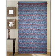 Window Panel Overdyed Floral Block Blue by Homeportonline