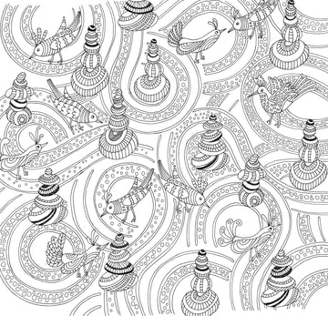 Artist's Adult Coloring Book Zen Garden by Homeportonline