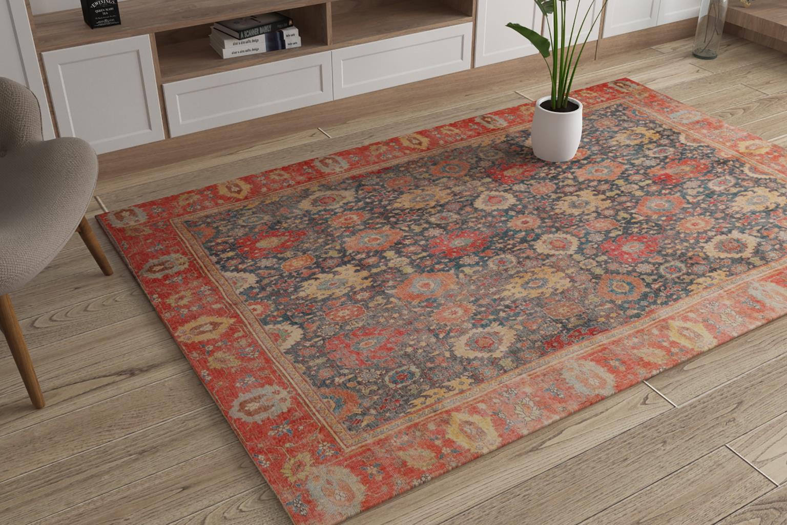 London Luna Navy Washable Rug 3'9" x 5'6" by Homeportonline