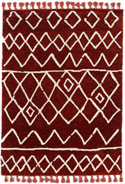 Marrakech Zag Ivory and Rust Rug 5ft x 7ft by Homeportonline