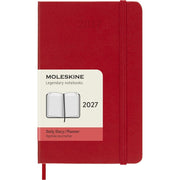 Moleskine Classic 12 Month 2027 Daily Planner, Hard Cover, Pocket (3.5 x 5.5), Scarlet Red, 400 pages