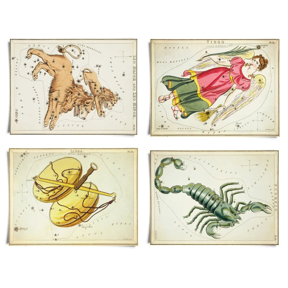 Vintage Zodiac Sign Astrology Print