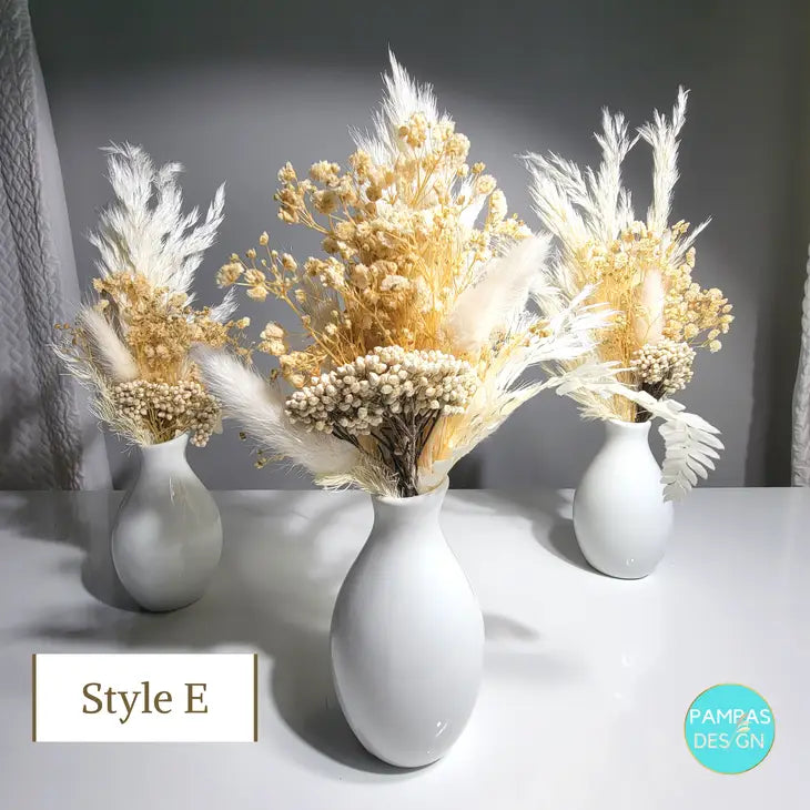 Mini Dried Flower Bouquet - 6 Color Schemes Available (vase not included)