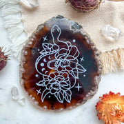 "Snake" Halloween Decor Agate Slice Natural Gemstone Decor