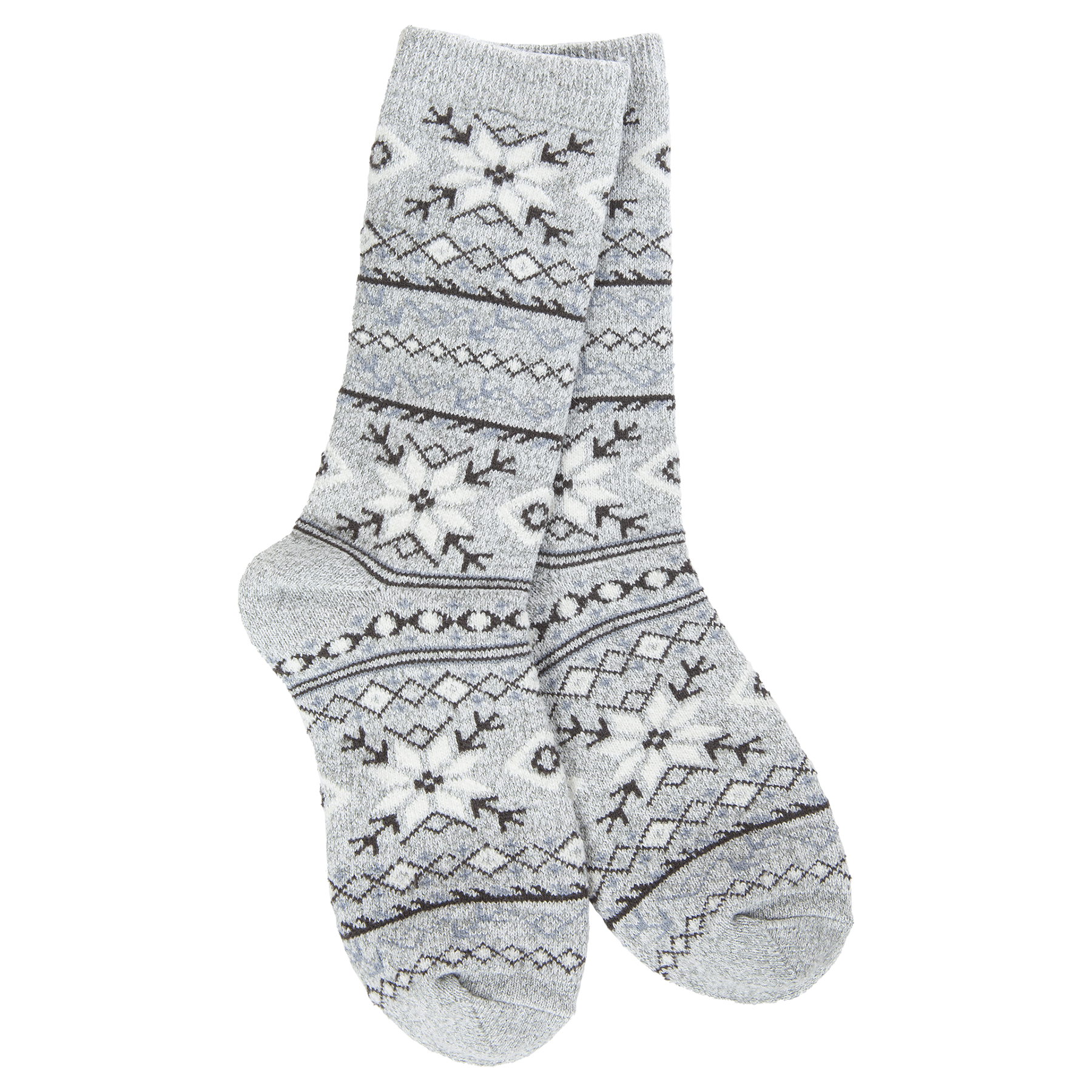 Socks - Holiday Mini Crew Fair Isle Grey by Homeportonline