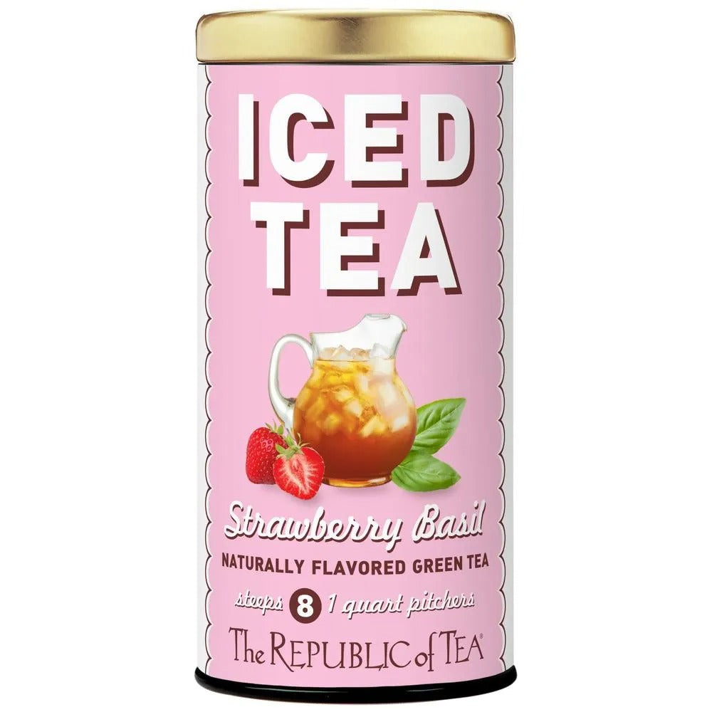 Iced Tea Tins - Strawberry Basil Black Tea 8 Lg Pouches by Homeportonline