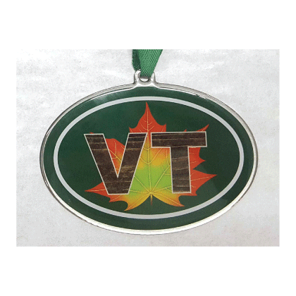 VT Leaf Stainless Steel Ornament by Homeportonline