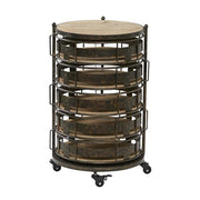 Brown metal Kitchen Rolling Cart - 6 Shelves by Homeportonline
