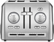 4 Slice Custom Select Silver Stainless Steel Toaster by Homeportonline