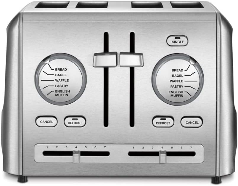 4 Slice Custom Select Silver Stainless Steel Toaster by Homeportonline