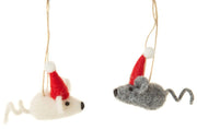 Ornaments - Assorted Felt Christmas Mice (Sold Individually) by Homeportonline