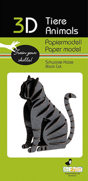 3D Paper Model Kit Cat Black by Homeportonline