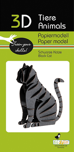 3D Paper Model Kit Cat Black by Homeportonline