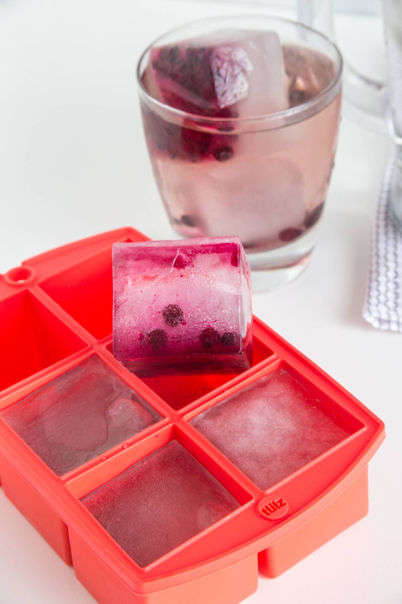 TULZ Mega Ice Block Tray, Ruby, 7.25" x 4.5" x 2" by Kiss the Cook